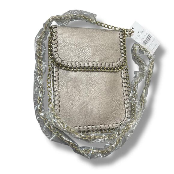 Muse Royale Link Chain Crossbody Bronze Mini Bag Flap Top Snap Vacation Purse - Picture 7 of 14